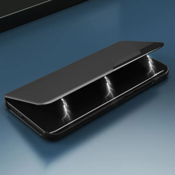 Eco Leather View Case Elegant flip cover case with stand function for Xiaomi Redmi Note 11S / Note 11 blackeng