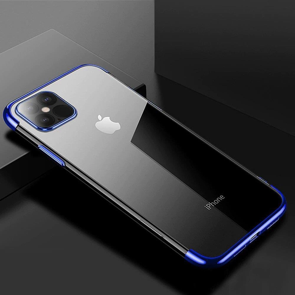 Clear Color case TPU gel cover with a metallic frame for Samsung Galaxy S22 + (S22 Plus) blueeng