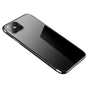 Clear Color case TPU gel cover with a metallic frame for Xiaomi Redmi Note 11S / Note 11 blackeng