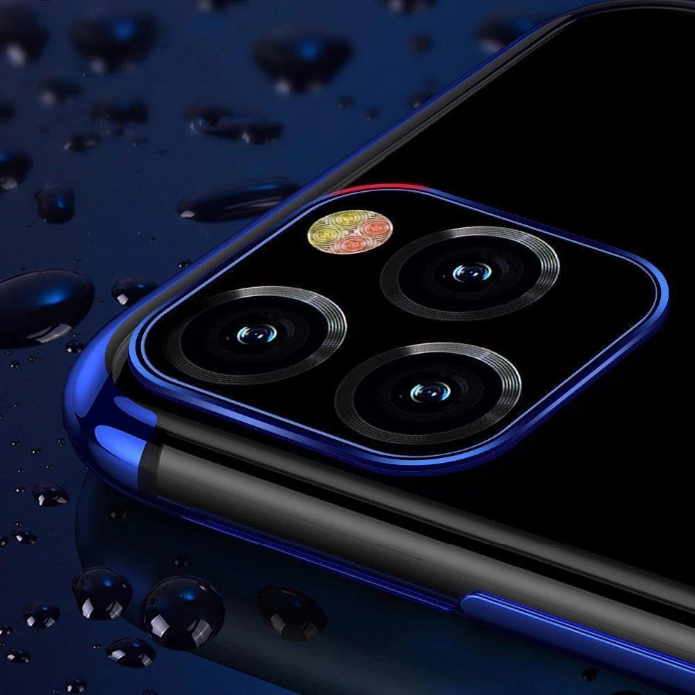 Clear Color case TPU gel cover with a metallic frame for Xiaomi Redmi Note 11S / Note 11 blackeng