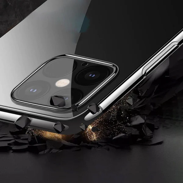 Clear Color case TPU gel cover with a metallic frame for Xiaomi Redmi Note 11S / Note 11 blackeng