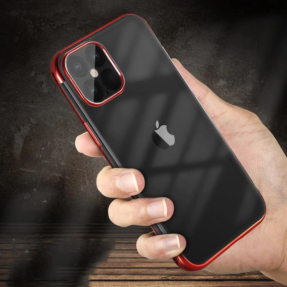 Clear Color case TPU gel cover with a metallic frame for Xiaomi Redmi Note 11S / Note 11 blackeng