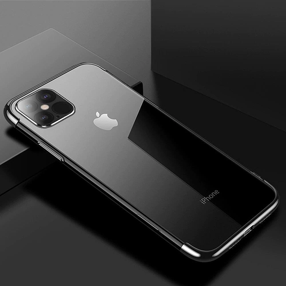 Clear Color case TPU gel cover with a metallic frame for Xiaomi Redmi Note 11S / Note 11 blackeng