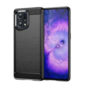 Carbon Case flexible cover case Oppo Find X5 blackeng