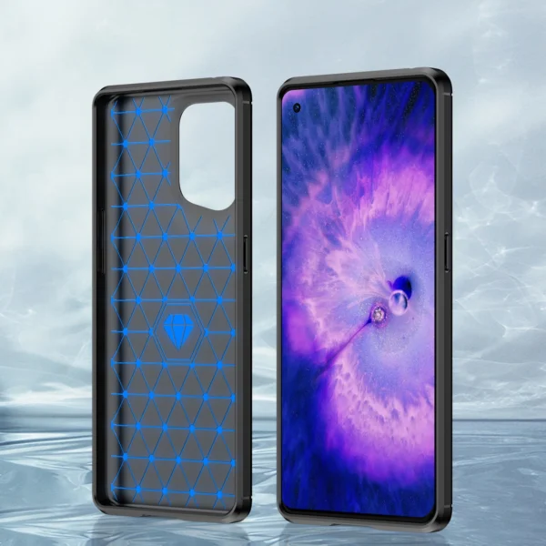 Carbon Case flexible cover case Oppo Find X5 blackeng