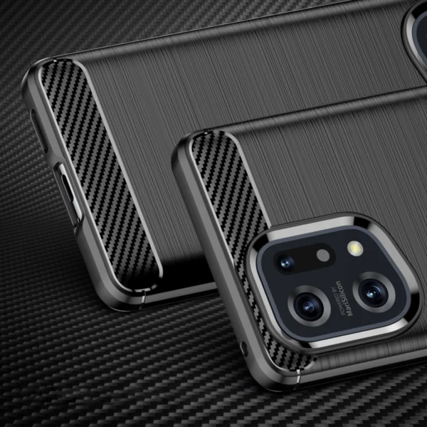 Carbon Case flexible cover case Oppo Find X5 blackeng