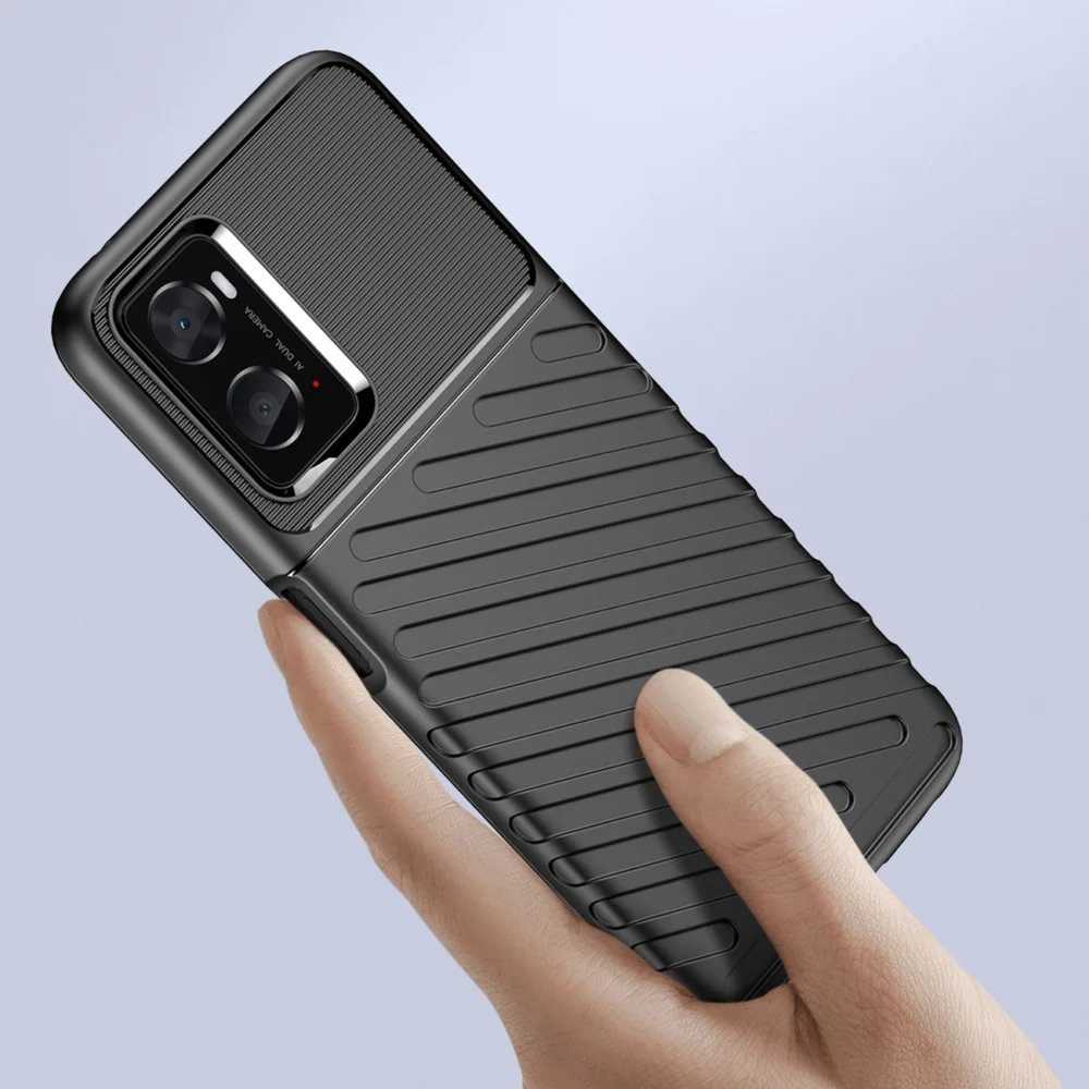 91578_2 Thunder Case flexible armored cover for Oppo A76 / Oppo A36 / Realme 9i blackeng