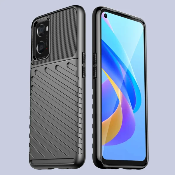 Thunder Case flexible armored cover for Oppo A76 / Oppo A36 / Realme 9i blackeng