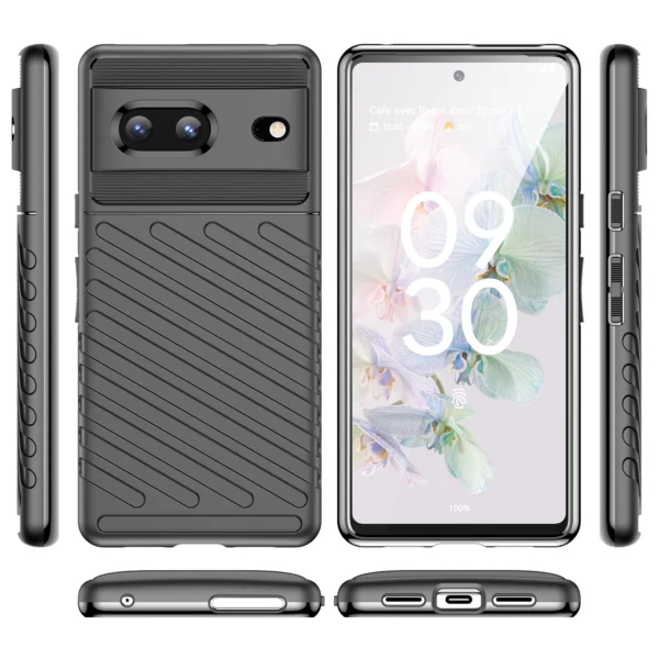 Thunder Case flexible armored cover for Google Pixel 7 blackeng