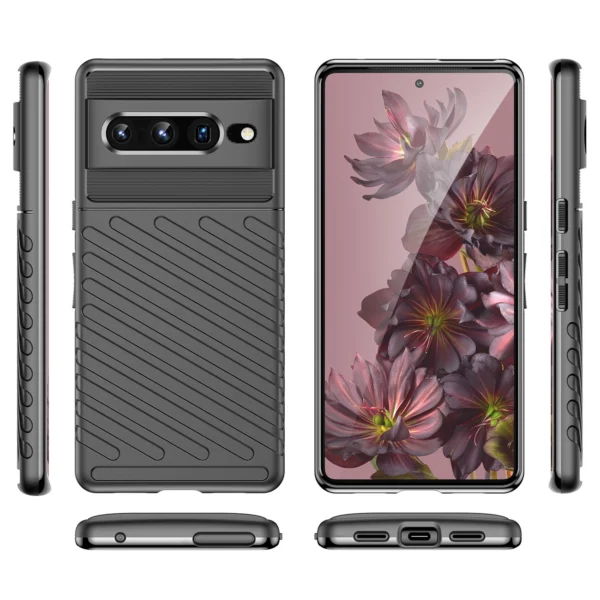 Thunder Case flexible armored cover for Google Pixel 7 Pro blackeng