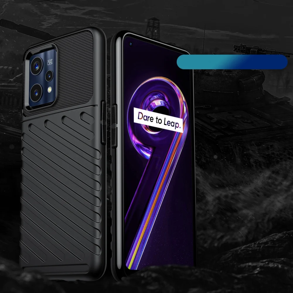 91581_2 Thunder Case Flexible armored cover for Realme 9 Pro + (9 Pro Plus) blackeng