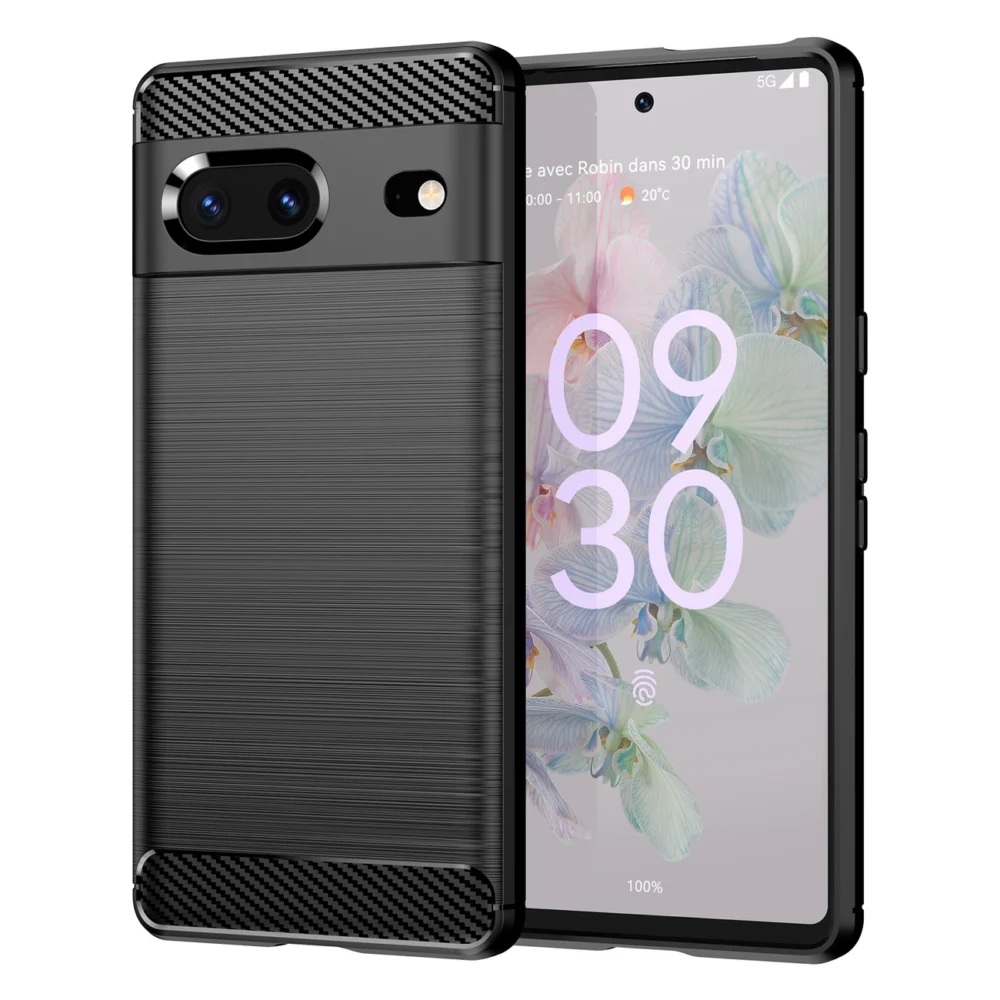 Carbon Case flexible cover for Google Pixel 7 blackeng