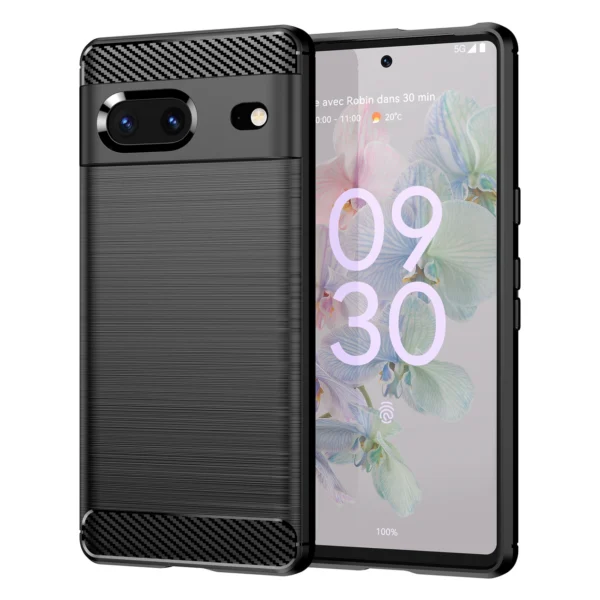 Carbon Case flexible cover for Google Pixel 7 blackeng