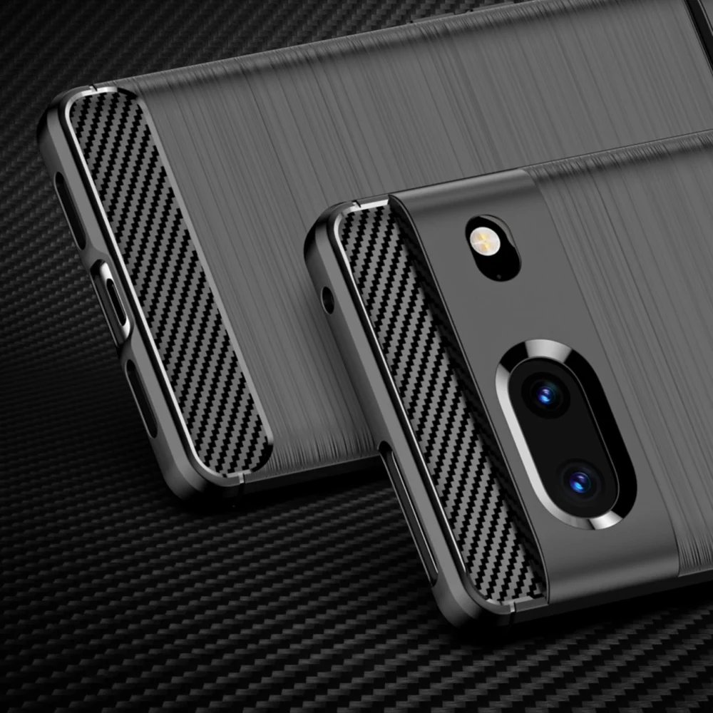 Carbon Case flexible cover for Google Pixel 7 blackeng