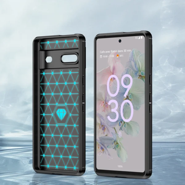 Carbon Case flexible cover for Google Pixel 7 blackeng