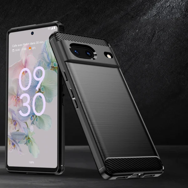 Carbon Case flexible cover for Google Pixel 7 blackeng