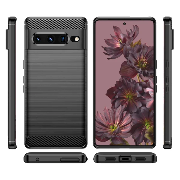 Carbon Case Flexible cover for Google Pixel 7 Pro blackeng