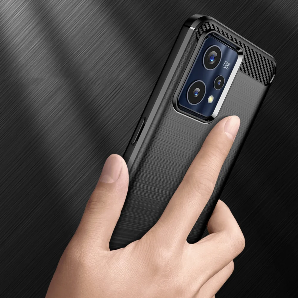 91585_2 Carbon Case Flexible Cover Realme 9 Pro + (9 Pro Plus) blackeng