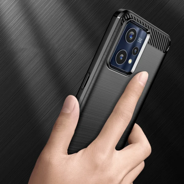 Carbon Case Flexible Cover Realme 9 Pro + (9 Pro Plus) blackeng