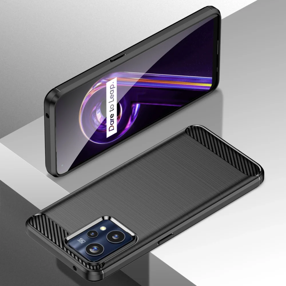 91585_5 Carbon Case Flexible Cover Realme 9 Pro + (9 Pro Plus) blackeng