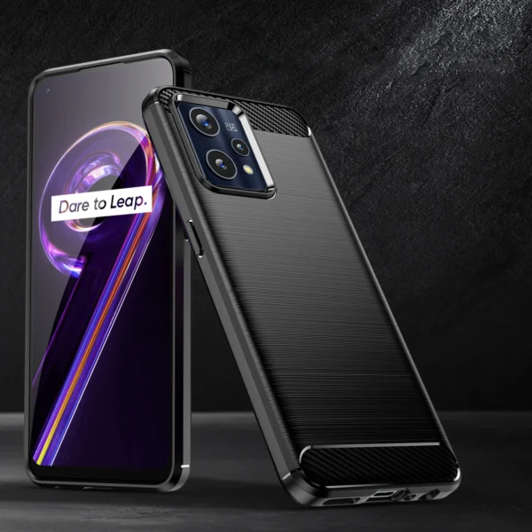 Carbon Case Flexible Cover Realme 9 Pro + (9 Pro Plus) blackeng