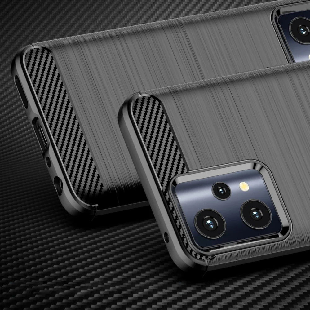 91586_2 Carbon Case Flexible Cover Realme 9 Pro blackeng