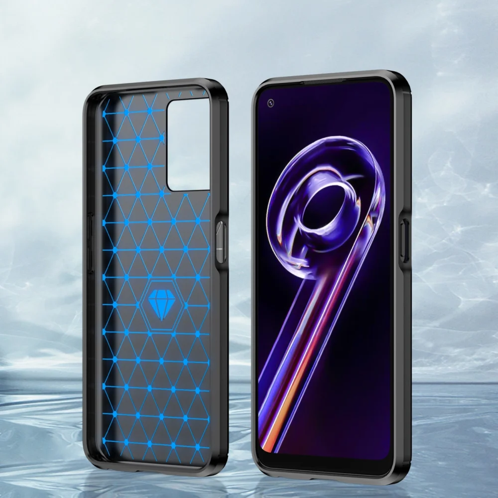 91586_4 Carbon Case Flexible Cover Realme 9 Pro blackeng