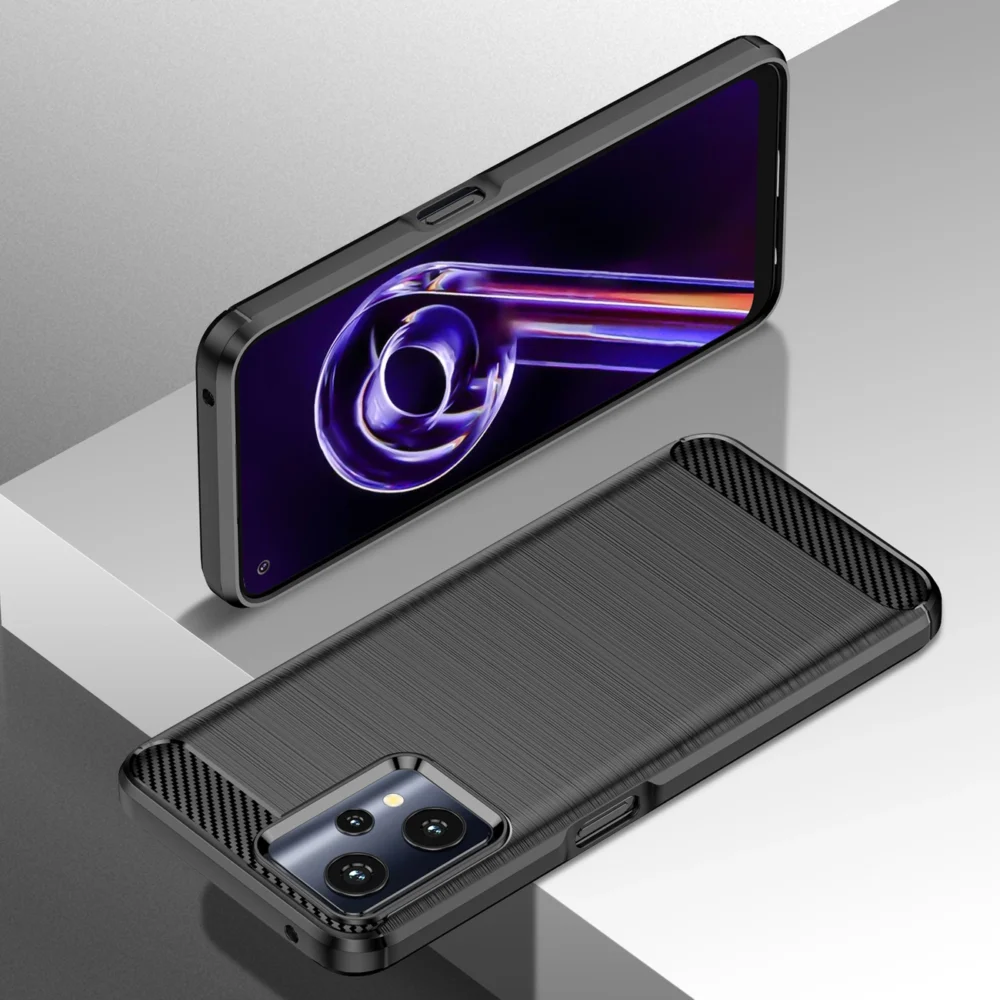 91586_6 Carbon Case Flexible Cover Realme 9 Pro blackeng