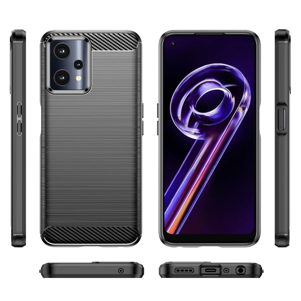 91586_7 Carbon Case Flexible Cover Realme 9 Pro blackeng
