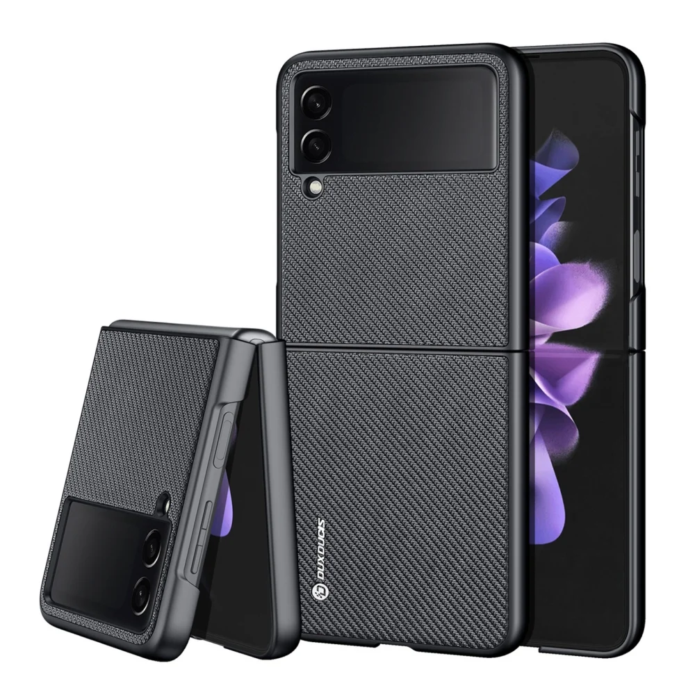 Dux Ducis Fino case is nylon covered Samsung Galaxy Z Flip 3 blackeng