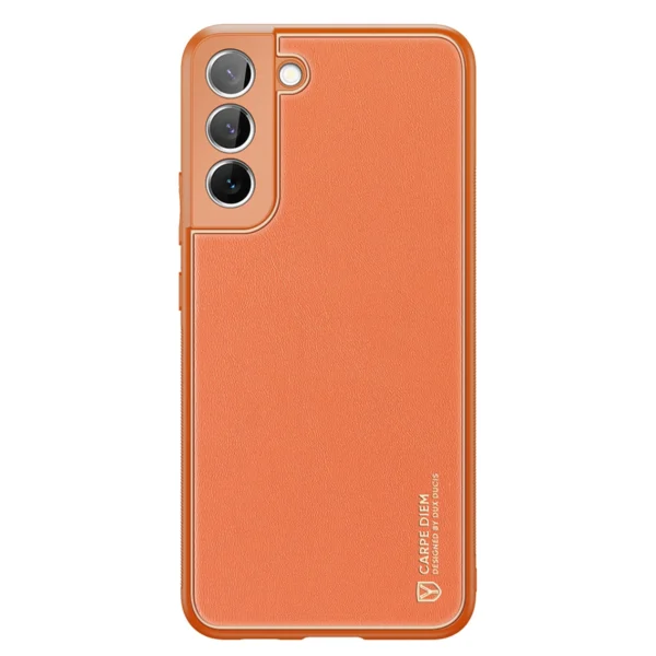 Dux Ducis Yolo elegant cover made of ecological leather for Samsung Galaxy S22 + (S22 Plus) orangeeng