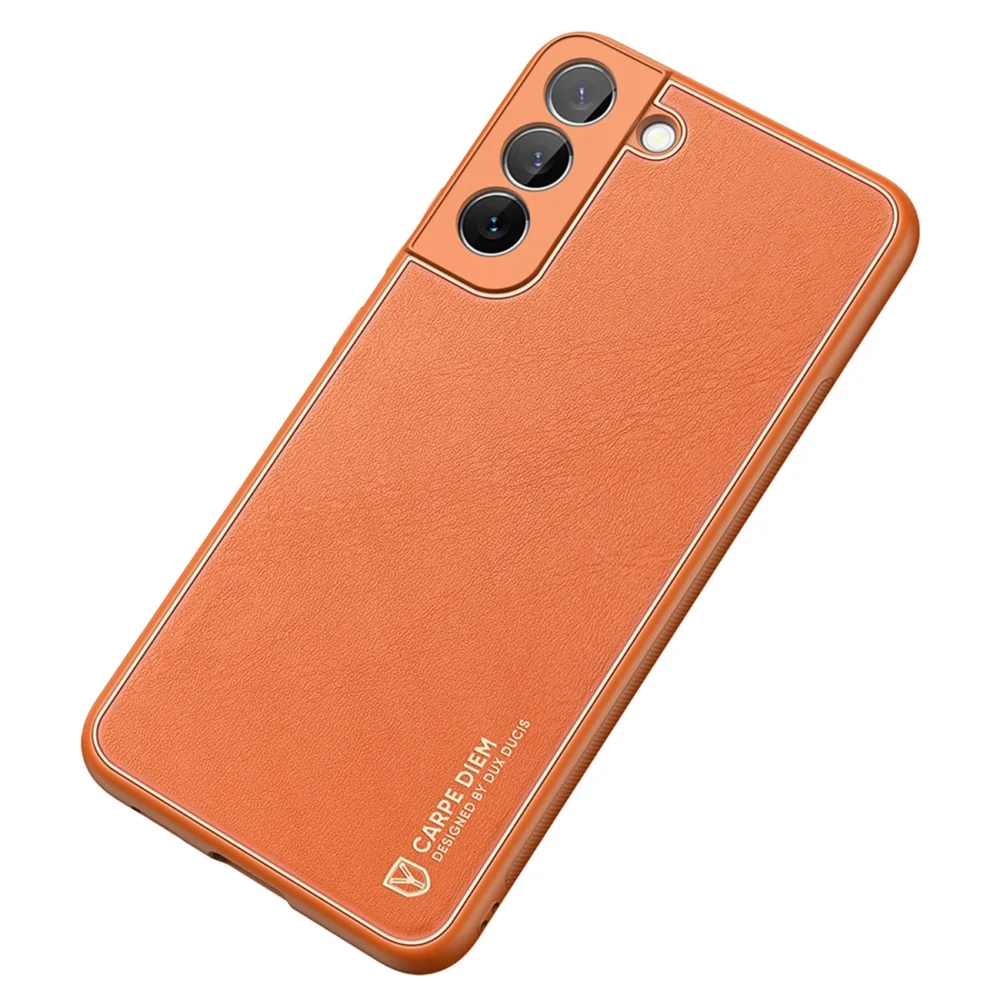 Dux Ducis Yolo elegant cover made of ecological leather for Samsung Galaxy S22 + (S22 Plus) orangeeng