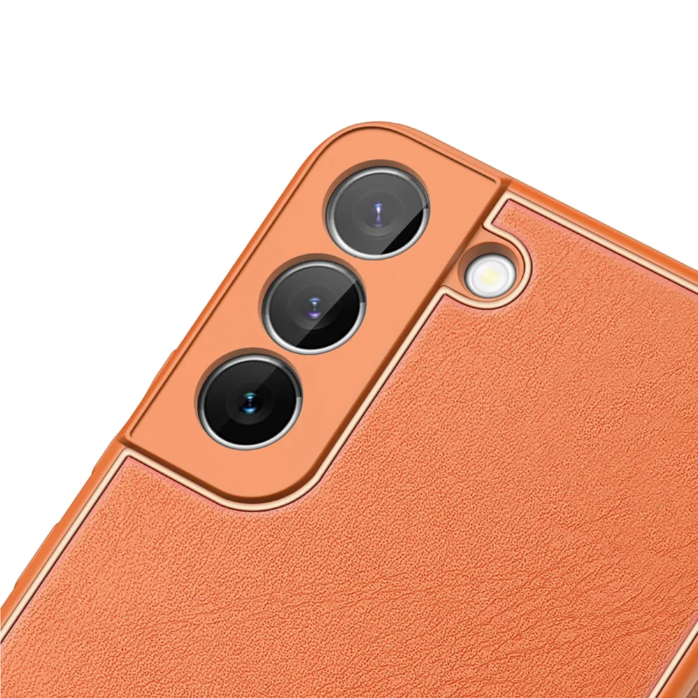 Dux Ducis Yolo elegant cover made of ecological leather for Samsung Galaxy S22 + (S22 Plus) orangeeng