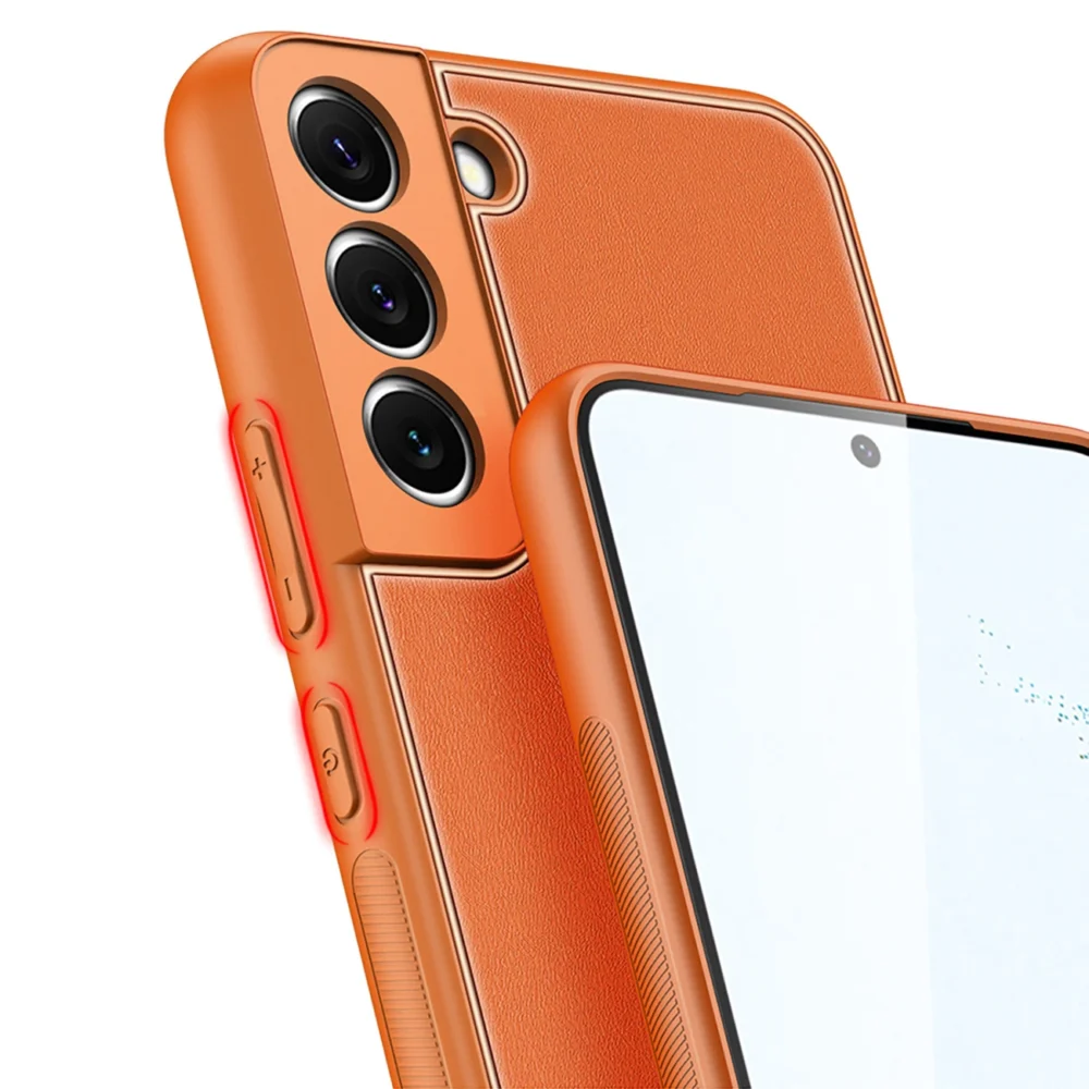 Dux Ducis Yolo elegant cover made of ecological leather for Samsung Galaxy S22 + (S22 Plus) orangeeng