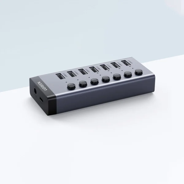 Ugreen multifunctional HUB 7in1 USB Type C - 7x USB Type A 3.0 PD DC 12V gray (CM481)eng