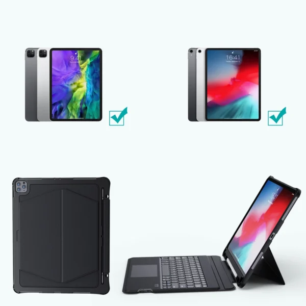 Choetech Keyboard Case Cover for iPad Pro 12.9' 2020 / 2021 Wireless Bluetooth Keyboard Black (BH-015)eng