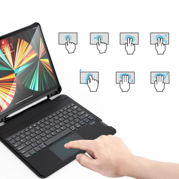 Choetech Keyboard Case Cover for iPad Pro 12.9' 2020 / 2021 Wireless Bluetooth Keyboard Black (BH-015)eng