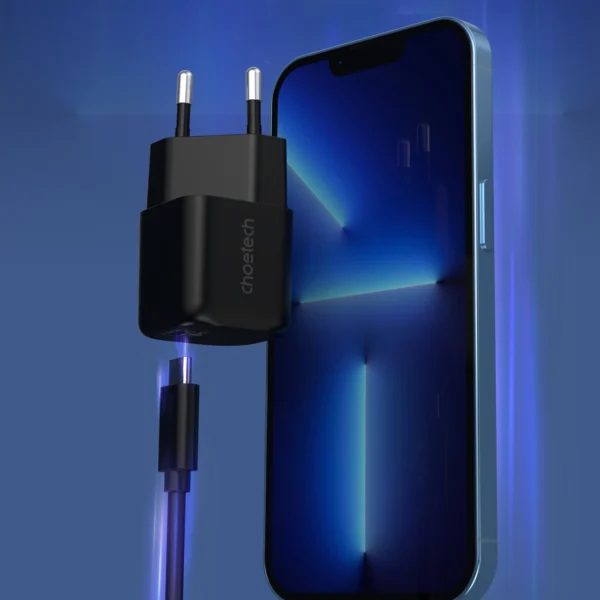 Choetech GaN USB charger Type C PD 30W black (PD5007)eng