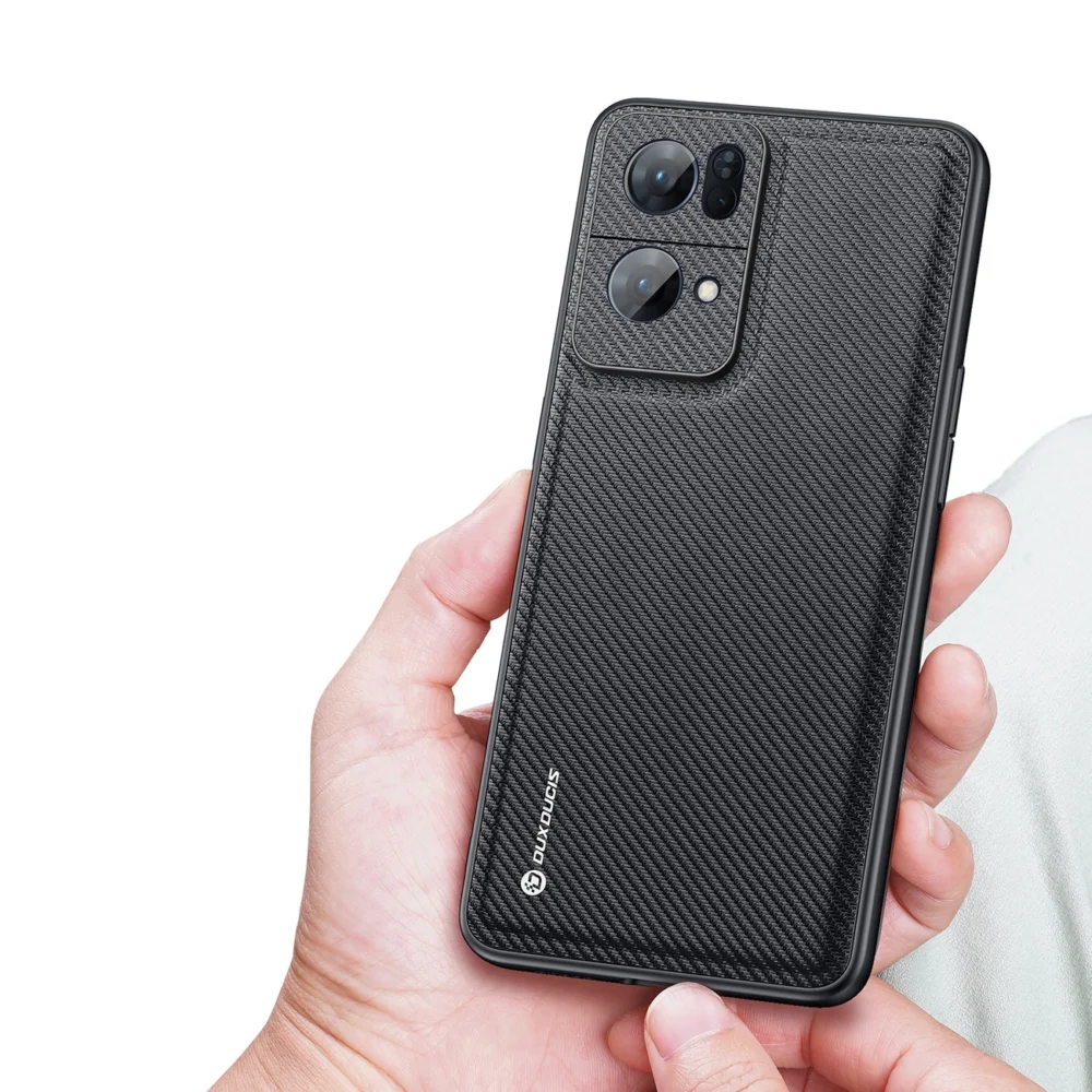Dux Ducis Fino case cover covered with nylon material Oppo Reno7 Pro 5G blackeng