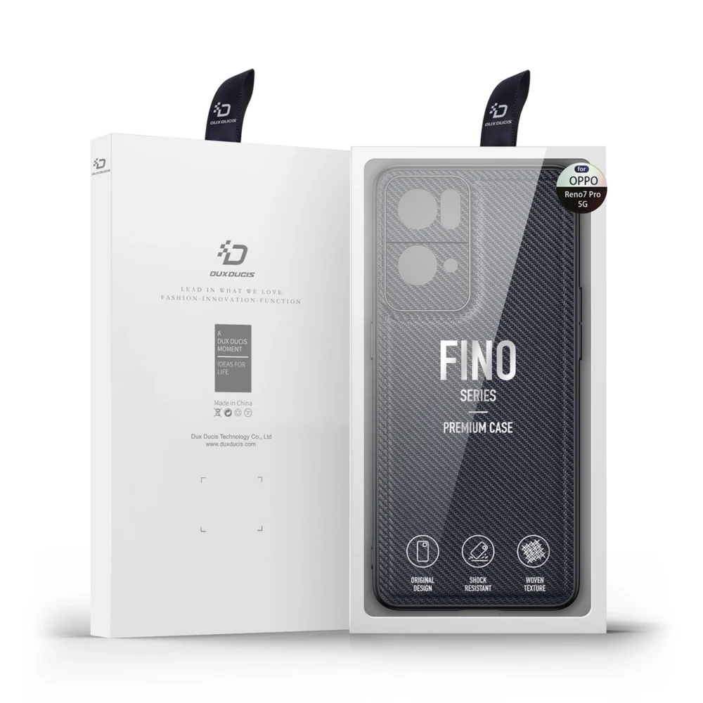 Dux Ducis Fino case cover covered with nylon material Oppo Reno7 Pro 5G blackeng