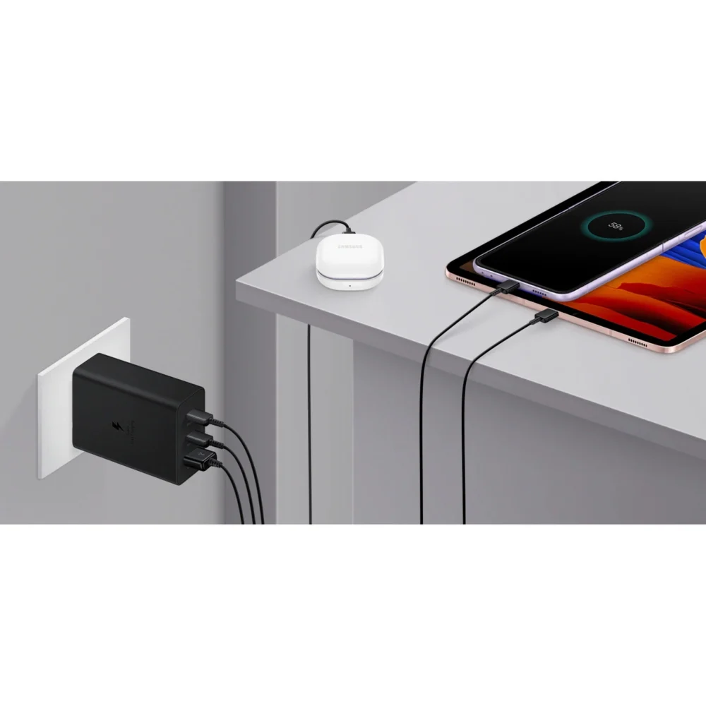 Samsung charger 2x USB Type C / USB PPS, Power Delivery PD 65W, QC 3.0, AFC, FCP black (EP-T6530NBEGEU)eng