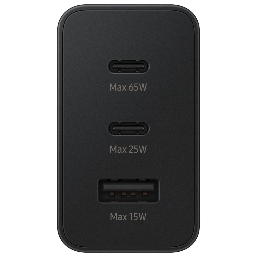 Samsung charger 2x USB Type C / USB PPS, Power Delivery PD 65W, QC 3.0, AFC, FCP black (EP-T6530NBEGEU)eng