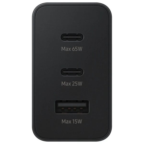 Samsung charger 2x USB Type C / USB PPS, Power Delivery PD 65W, QC 3.0, AFC, FCP black (EP-T6530NBEGEU)eng