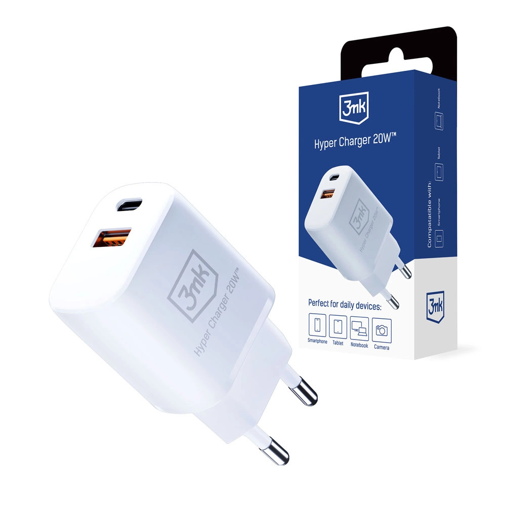 91924_1 3MK HyperCharger 20W 1xUSB-C + 1xUSB-A PD / QC chargereng