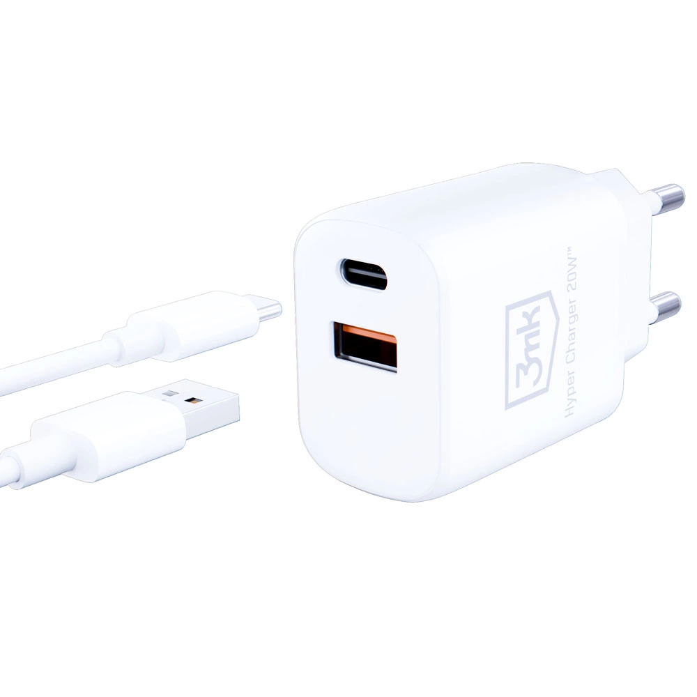 91924_7 3MK HyperCharger 20W 1xUSB-C + 1xUSB-A PD / QC chargereng