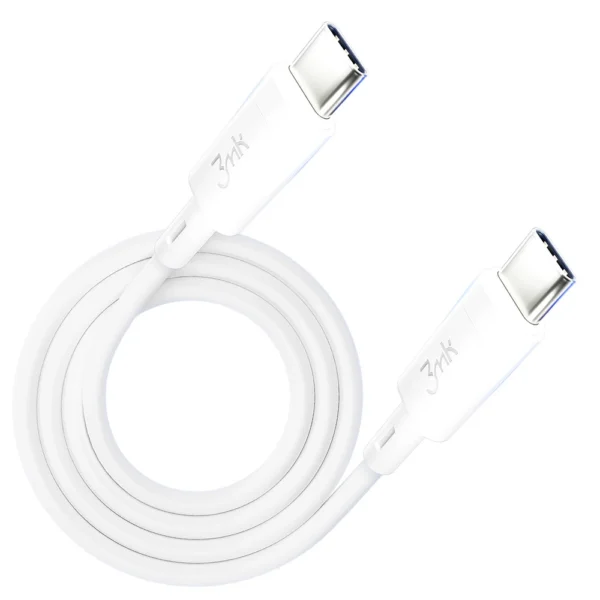 3MK HyperSilicone Cable USB-C / USB-C white cable 1m 60W 3Aeng