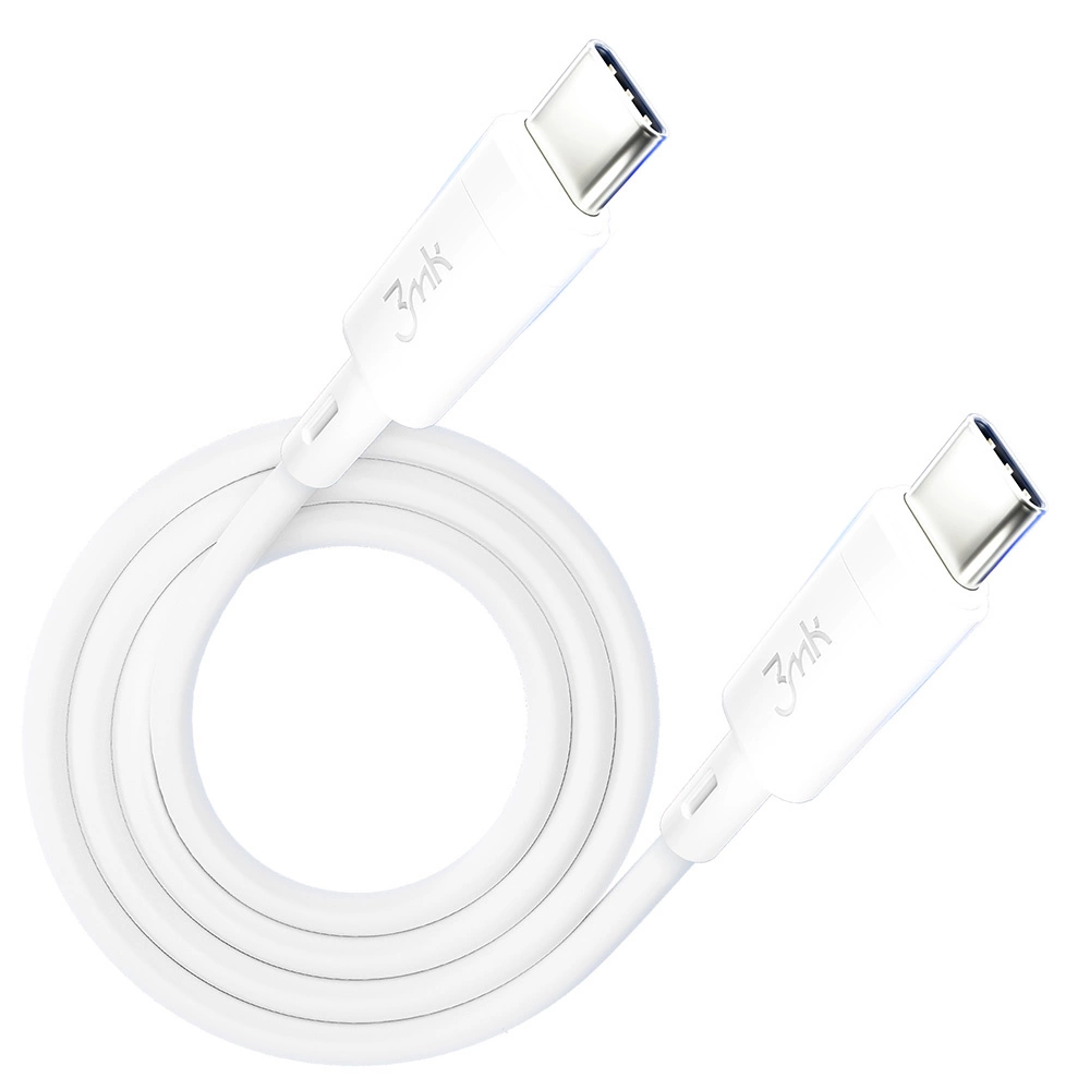 91926_6 3MK HyperSilicone Cable USB-C / USB-C white cable 1m 60W 3Aeng