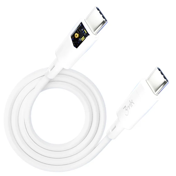 3MK HyperSilicone Cable USB-C / USB-C white cable 1m 60W 3Aeng