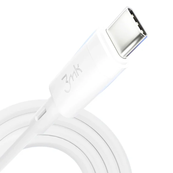 3MK HyperSilicone Cable USB-C / USB-C white cable 1m 60W 3Aeng