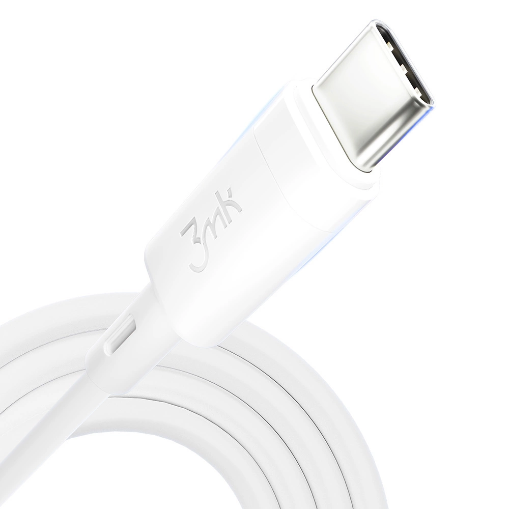 91926_8 3MK HyperSilicone Cable USB-C / USB-C white cable 1m 60W 3Aeng